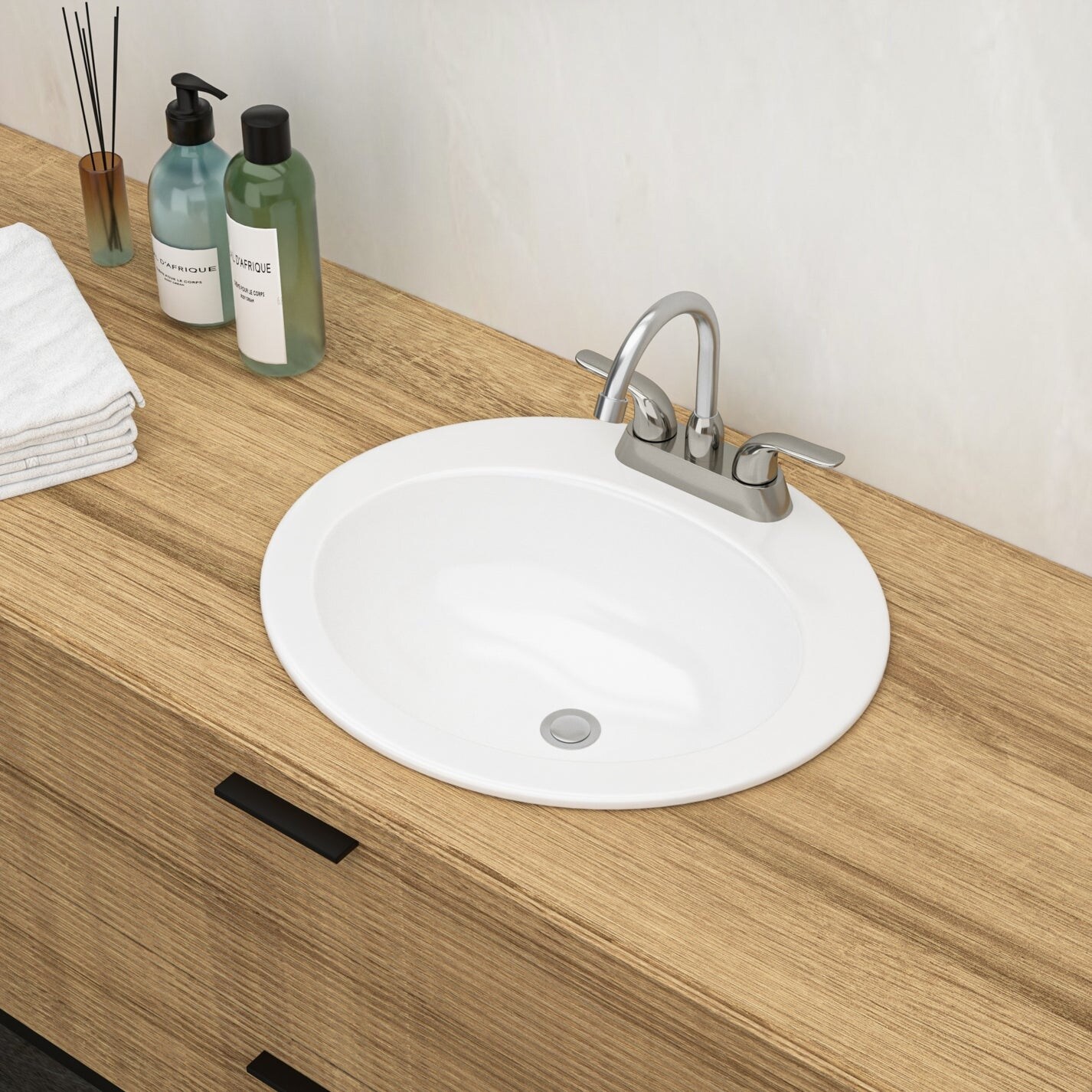 20 in. Oval White Ceramic Undermount Bathroom Sink with Faucet
