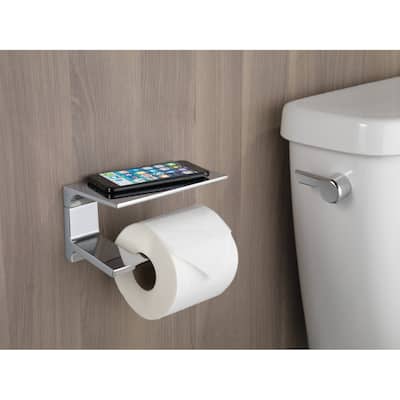 Delta Pivotal Tissue Holder With Shelf (79956) - Chrome