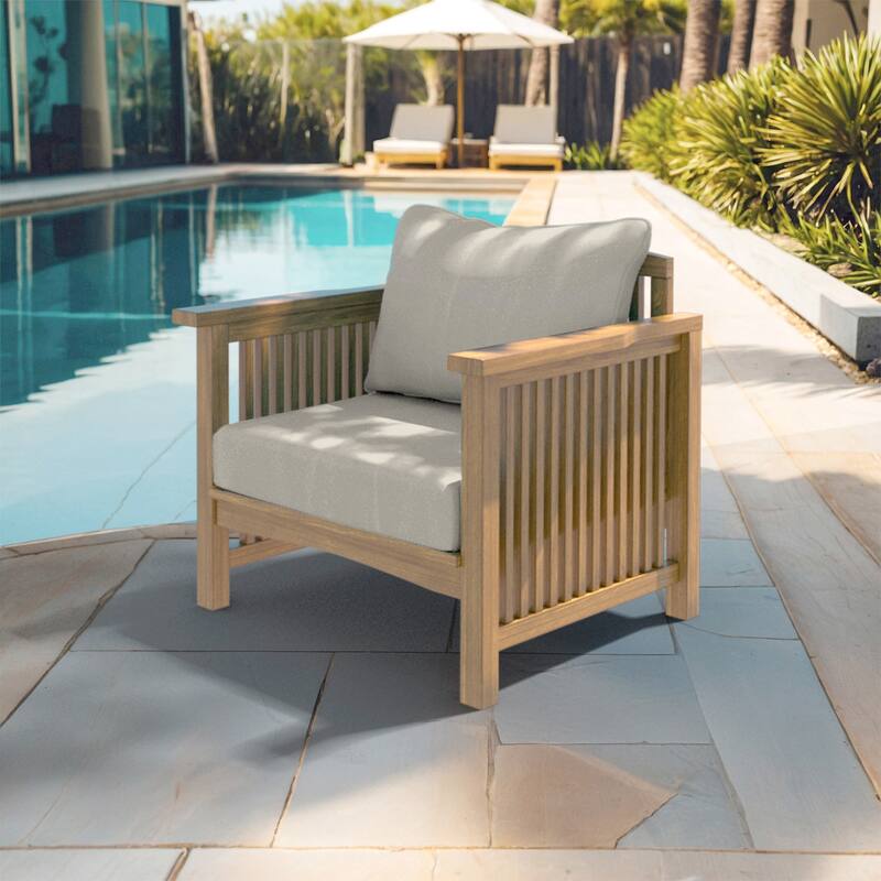 California Umbrella Outdoor Deep Seat Cushion Set, 24" x 48", Sunbrella Fabric, Densified Fiber Fill