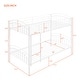preview thumbnail 32 of 37, Convertible Twin Over Twin Bunk Bed with Guardrails and Ladder, Durable Steel Frame Bunk Bed, Divided into 2 Platform Beds
