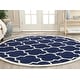 preview thumbnail 10 of 66, SAFAVIEH Handmade Chatham Elia Modern Moroccan Wool Rug 4' Round - Dark Blue/Ivory - Round