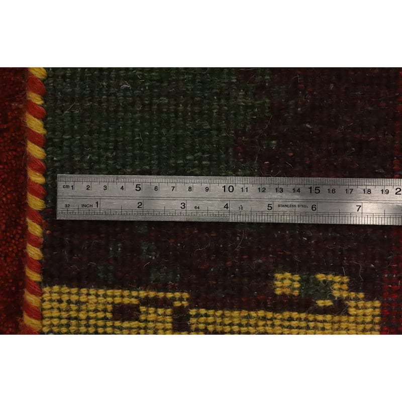 Hand Knotted Oriental 100% Wool Carpet Modern Bordered Oranges & Rust Gabbeh Area Rug - 7' 9'' X 5' 7''