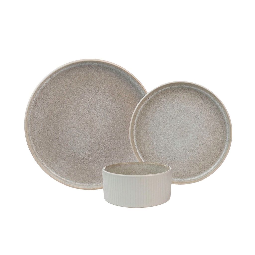 Anderson Reactive Cream Stoneware 12 Pc Set