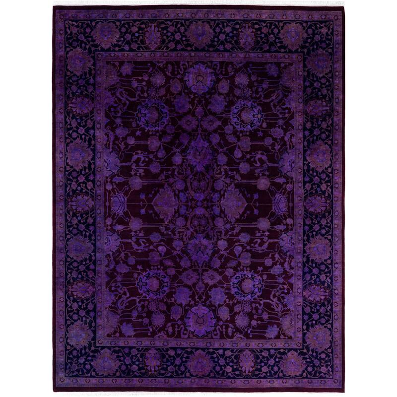 Overdyed One-of-a-Kind Hand-Knotted Area Rug - Red - 8' 1" x 10' 5"