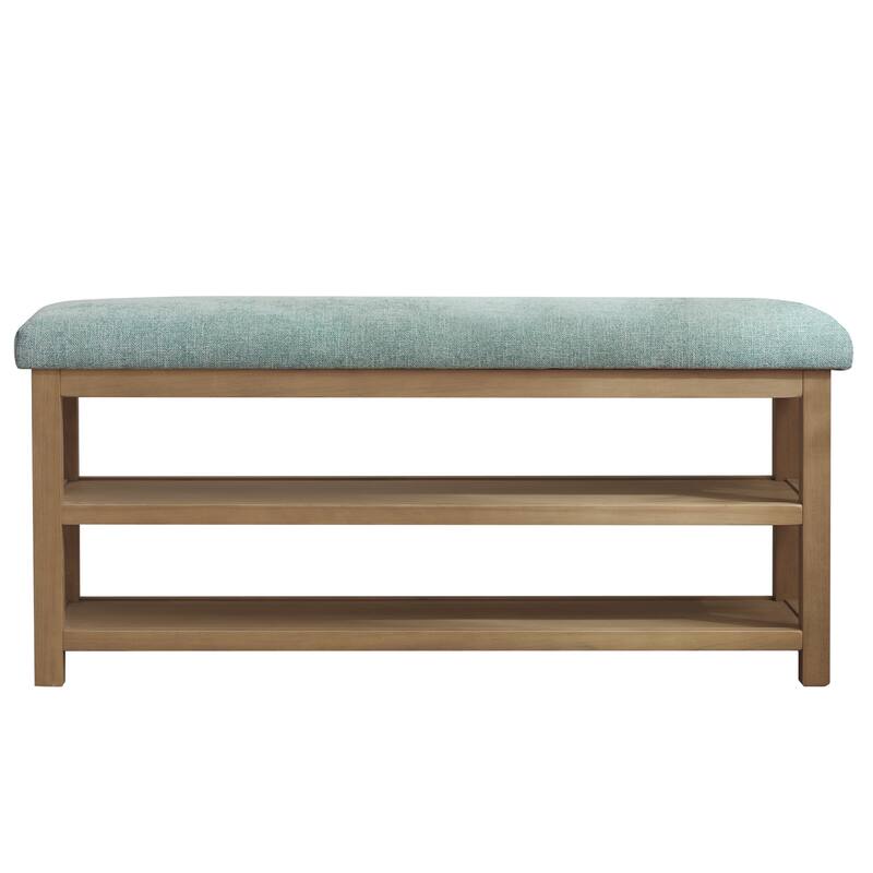 HUIMO Multi-Functional Modern Entryway Double Layer Shoe Bench 39 inch