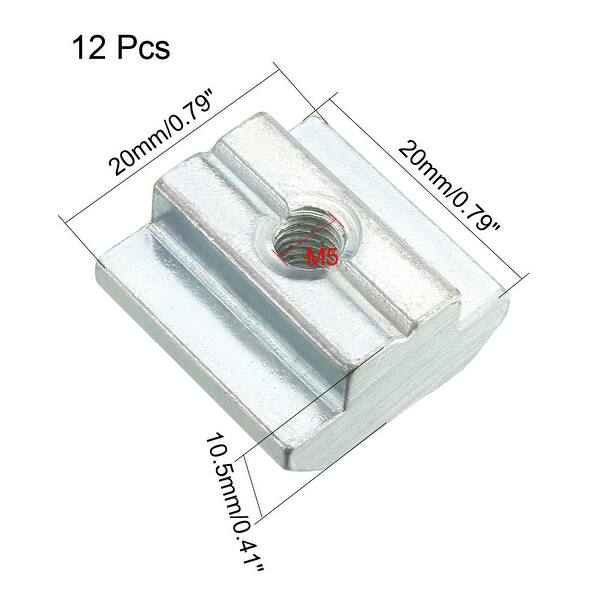 M5 Slide in TNut for 4545 Series Aluminum Extrusions Profile 12 Pcs 45 SeriesM5,12 Pcs Bed