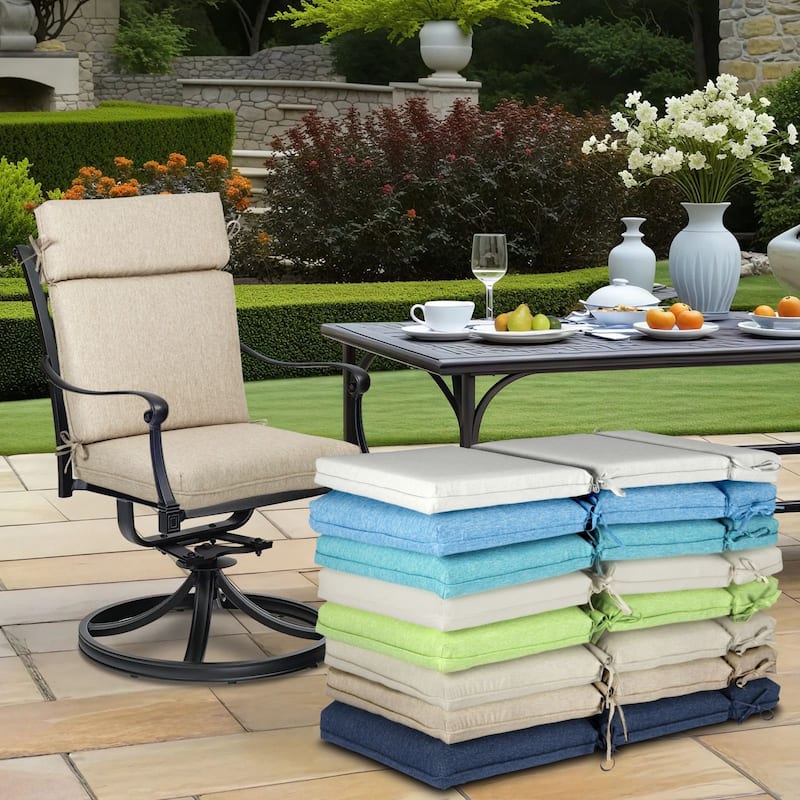 Aoodor Outdoor High Back Dining Chair Cushion Set, 44"x21"x3.2", Set of 4 - 44"x21"x3.2"