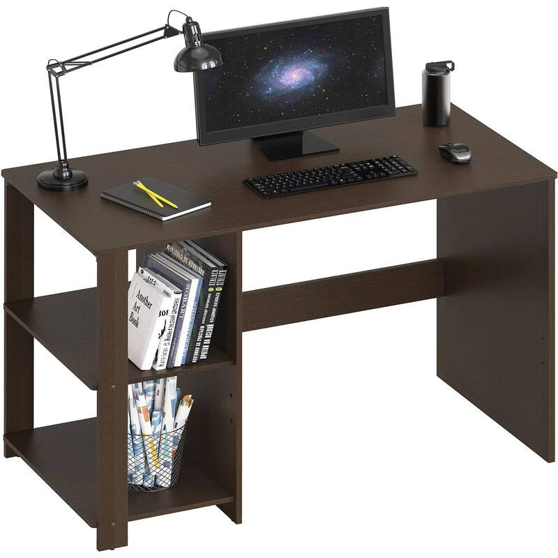 Home Office Computer Desk with Shelves - Espresso