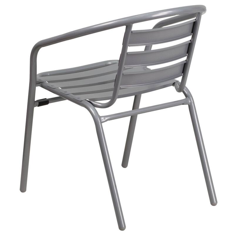 Metal Restaurant Stack Chair with Aluminum Slats