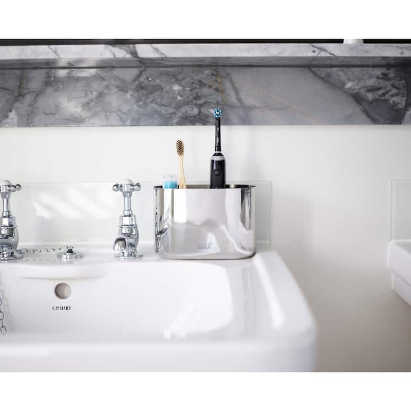 Joseph Joseph EasyStore Luxe Steel Toothbrush Holder - Stainless-steel