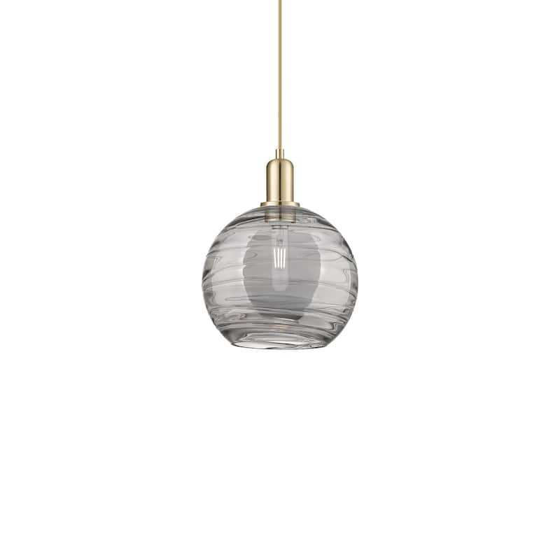 Innovations Lighting 716-1P-13-10 Athens Deco Swirl Pendant Athens - Champagne Bronze / Light Smoke Deco Swirl