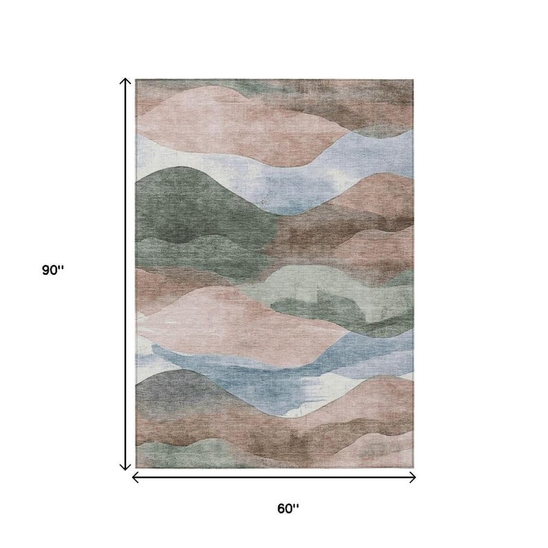 HomeRoots Abstract Transitional Rectangle Outdoor Rug
