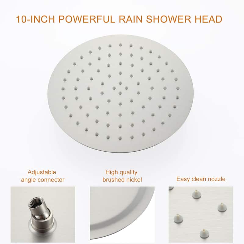 5-Spray Patterns with 9/10/12-in Wall Mount Dual Shower Heads