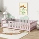 preview thumbnail 21 of 84, Montessori Twin Size Toddler Floor Bed with Fence without Door, Open-row Design Wood Frame Platform Bed with Safety Guardrails