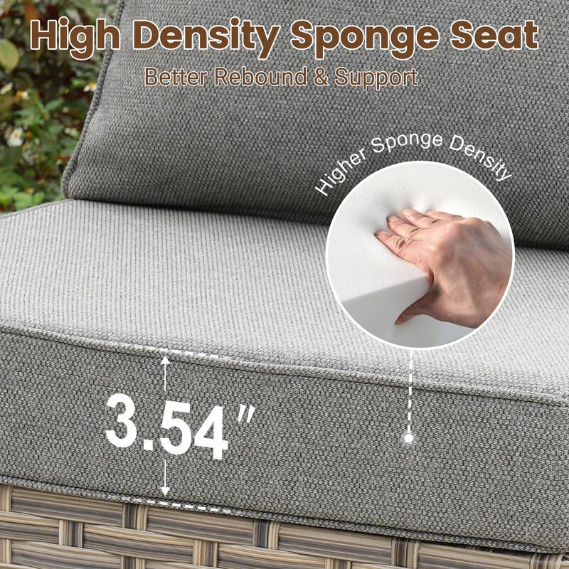 HOOOWOOO 10-piece Outdoor Furniture Wicker Swivel Rocking Chair Set