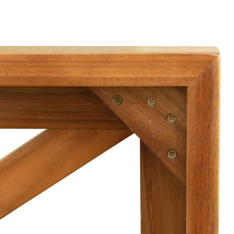 Wooden Sectional Sofa with Chaise Lounge Seating Group Set wEnd Table