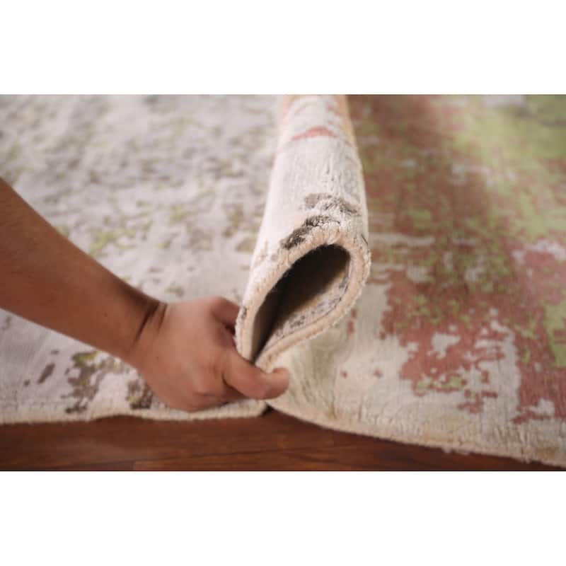 Contemporary Abstract Area Rug Hand-Knotted Wool Carpet - 5'6" X 7'8"