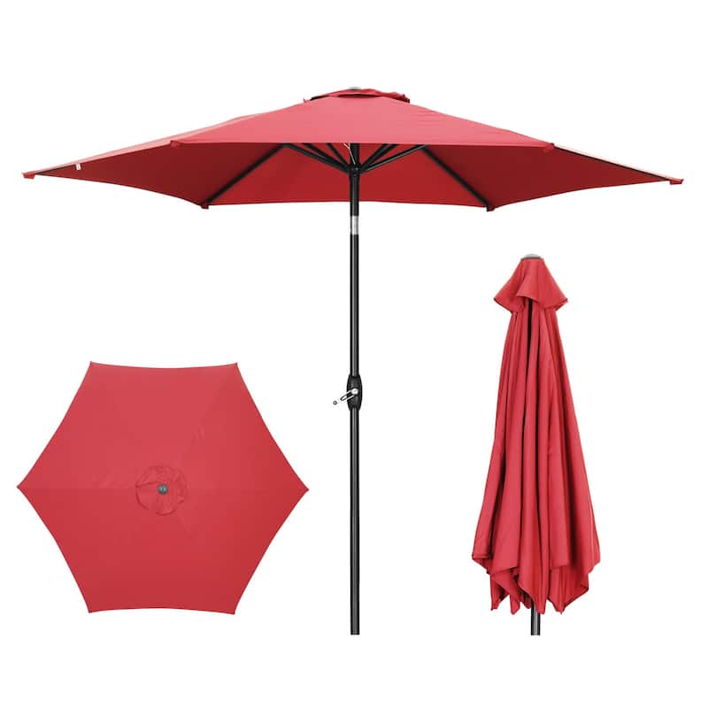 9FT Patio Umbrella with Base Included Outdoor Umbrella with Tilt and Crank