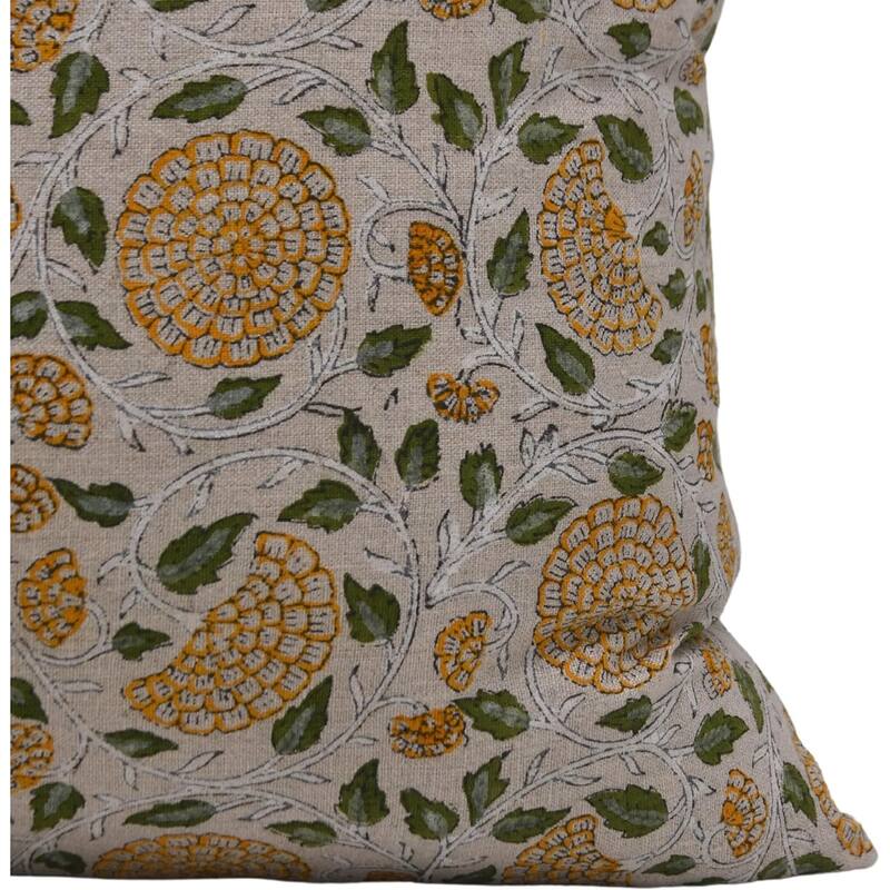 Fabdivine Linen Decorative Block print pillow Cover
