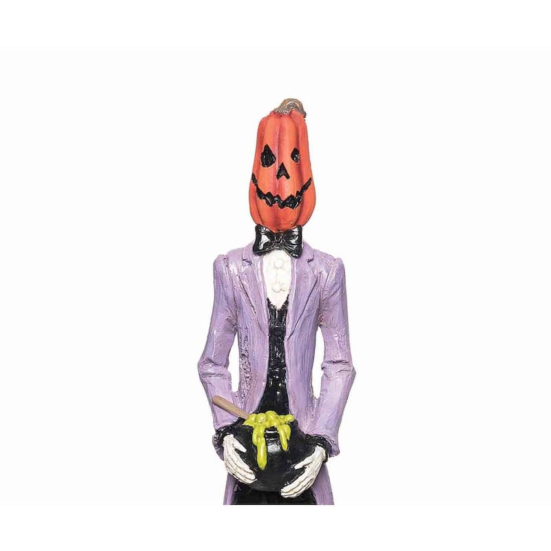 Pumpkin Skeleton Figurine