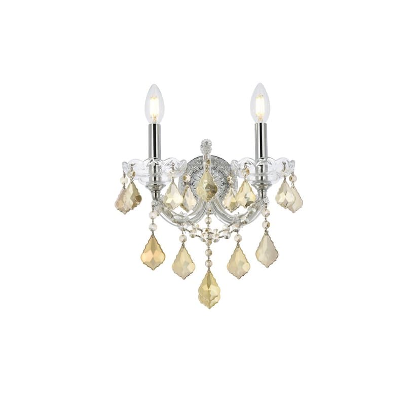 Elegant Lighting 2800W2-GT/RC Maria Theresa 2 Light 16" Tall Wall
