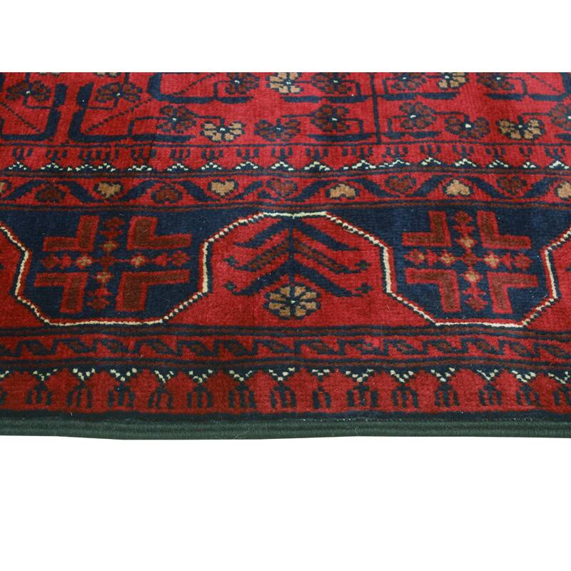 Khamyab Nigaar Red/Navy Runner - 2'7" x 12'9"