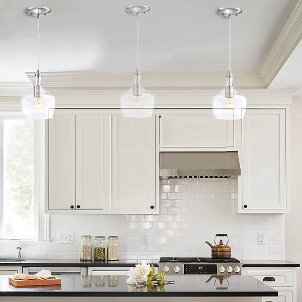 Clear glass teardrop pendant light outlet
