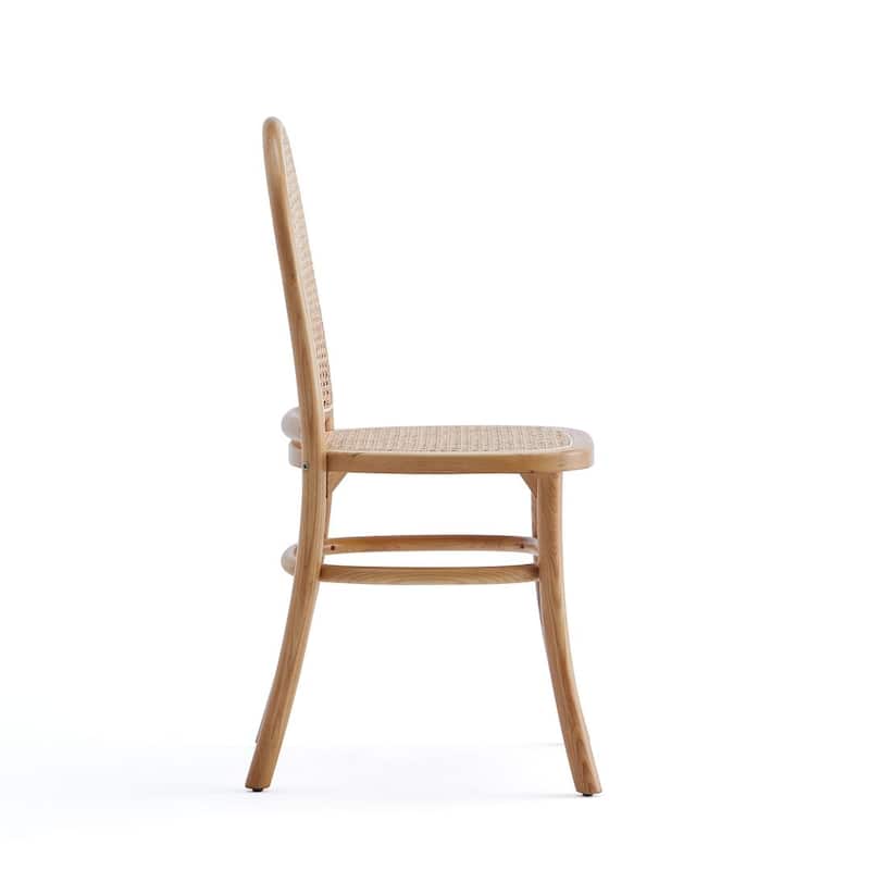 Manhattan Comfort Paragon Dining Chair 2.0 in Black and Cane - Set of 2