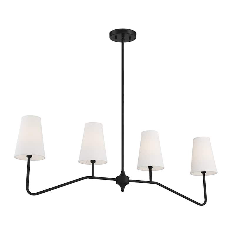 Trade Winds Lighting 4-Light Linear Pendant Light In Matte Black