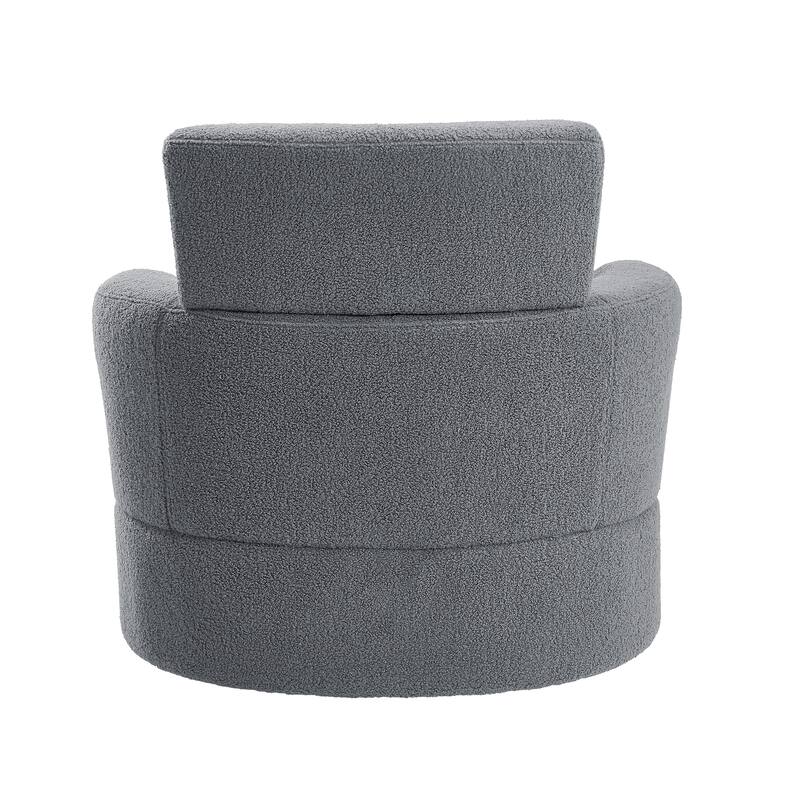 Swivel Chair Accent Chair Barrel Chair with Cushioned Seat, Round Sofa Chair with Adjustable Headrest