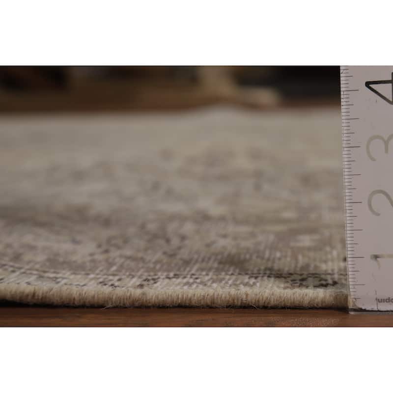 Distressed Tabriz Persian Vintage Rug Hand-Knotted Wool Carpet - 8'4" x 10'10"