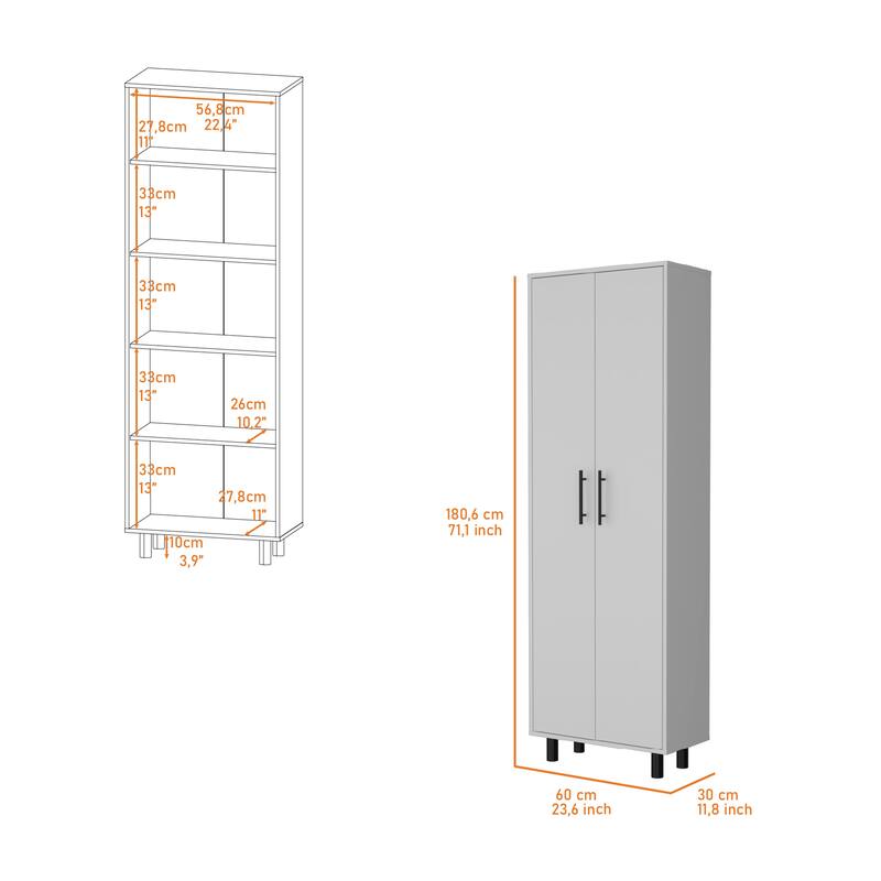 Fagan 2-Door 5-Shelf Kitchen Pantry