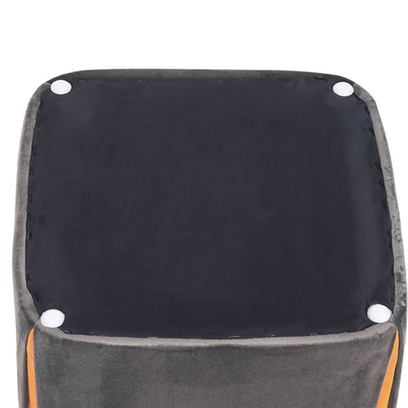 Adeco 14" Small Ottoman Footrest Stool- Velvet Seating Stool Ottoman