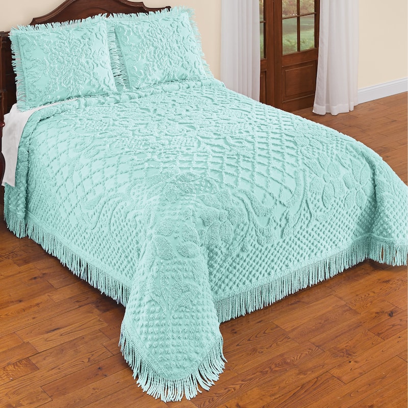 Soft & Luxurious Diamond Pattern Bella Chenille Bedspread Bed Bath & Beyond 36715472