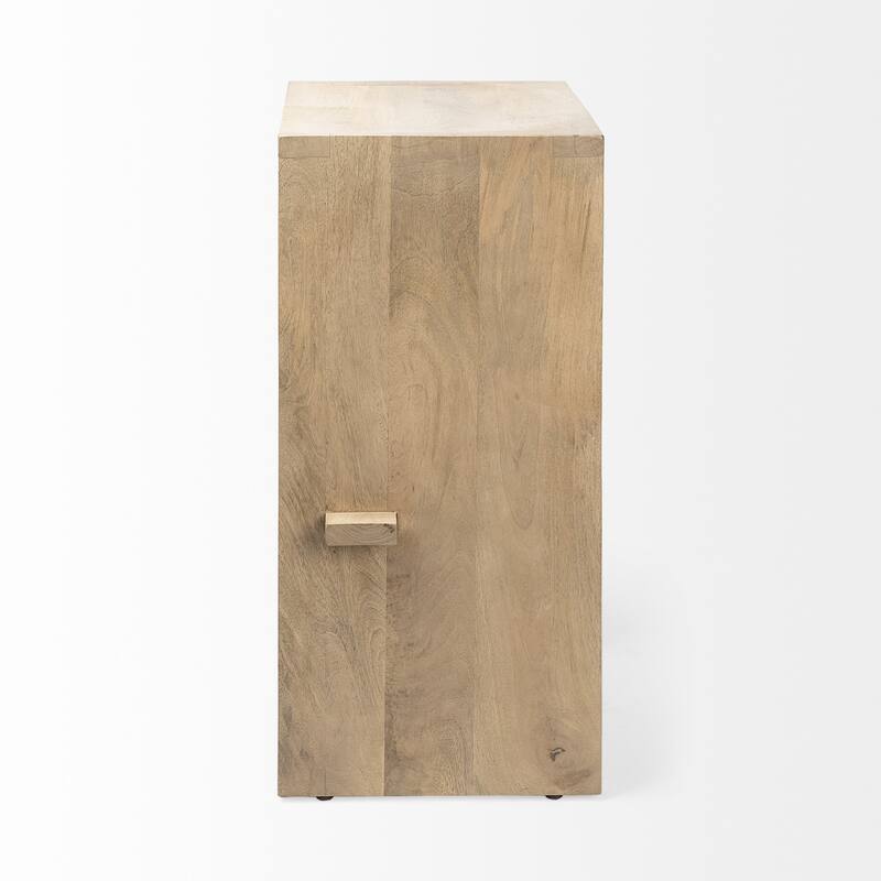 Mango Wood Backless Counter Height Bar Chair with Footrest