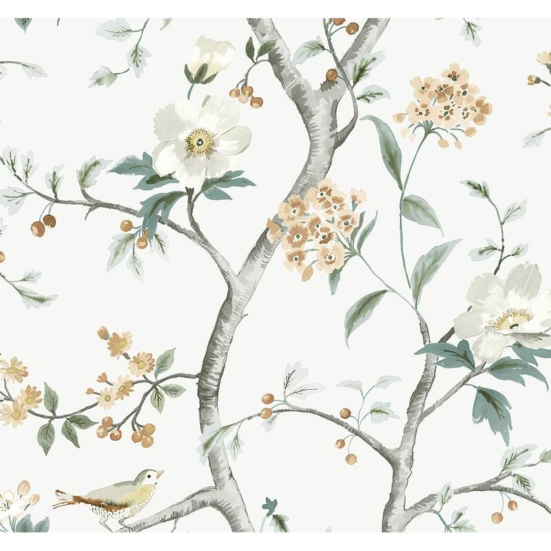 Lillian August Sparrow Haven Embossed Vinyl Unpasted Wallpaper - 27 in. W x 27 ft. L - Grayed Out