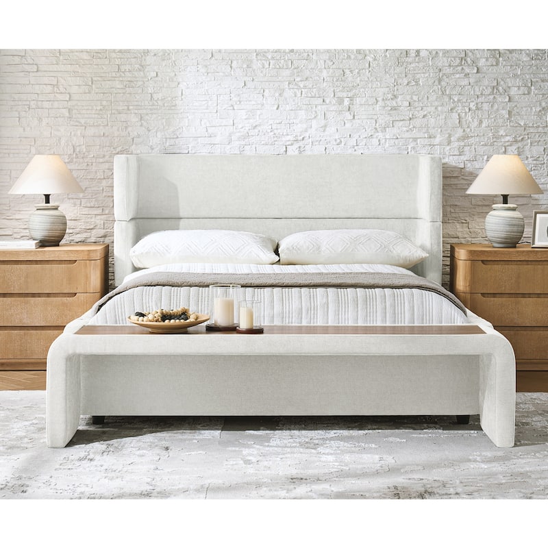 Kenneth Mordern Upholstered Bed with Four Interchangeable Configurations and Bedside Tables by HULALA HOME