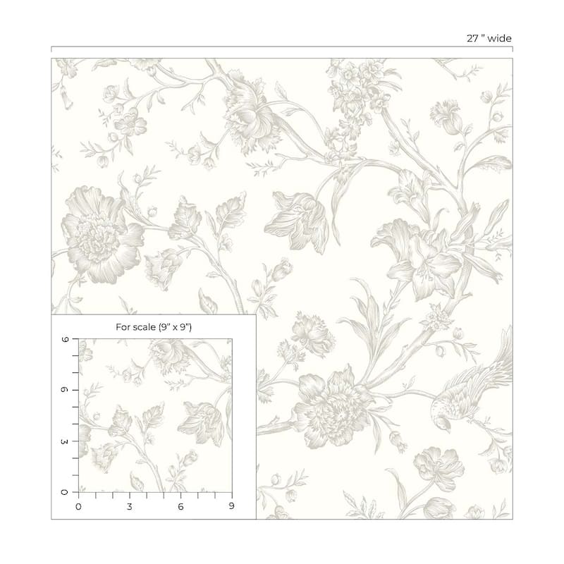 NextWall Jasmine Chinoiserie Peel and Stick Wallpaper