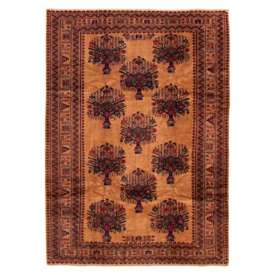 ECARPETGALLERY Hand-knotted Teimani Brown Wool Rug - 6'9 x 9'3