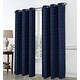 preview thumbnail 1 of 13, Calypso Shimmer Marble Window Curtain Set Navy Blue