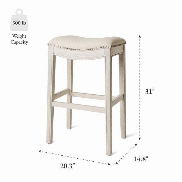 dimension image slide 1 of 11, Maven Lane 31" Adrien Saddle Kitchen Bar Height Stool - N/A