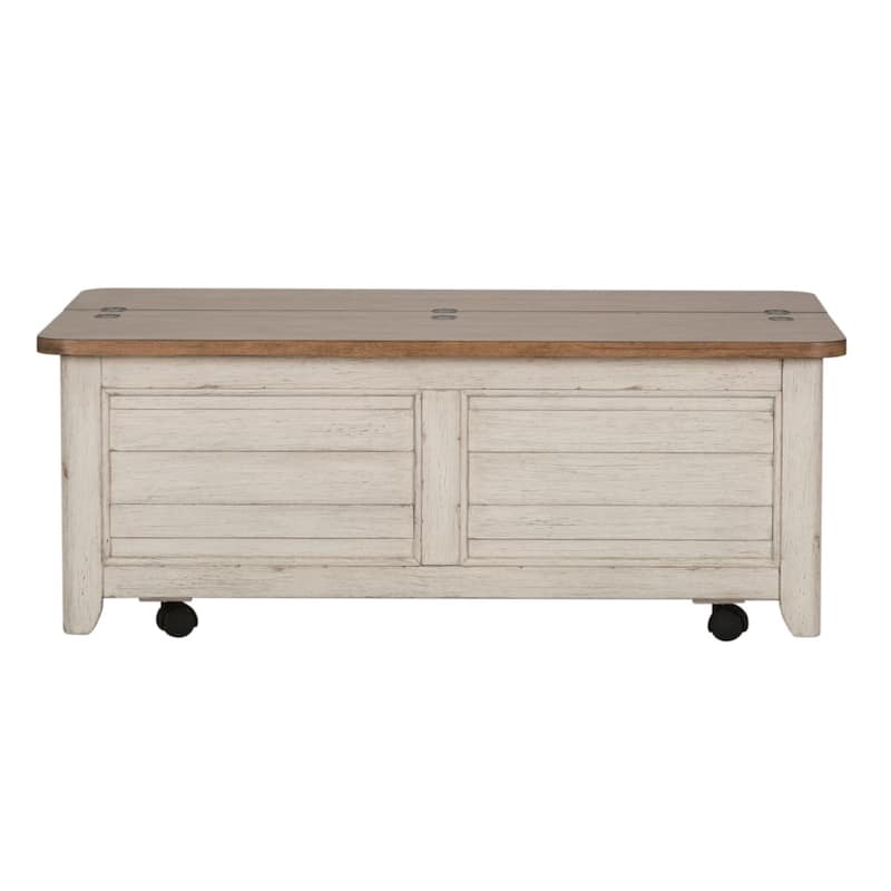 Farmhouse Reimagined Antique White with Chestnut Storage Trunk