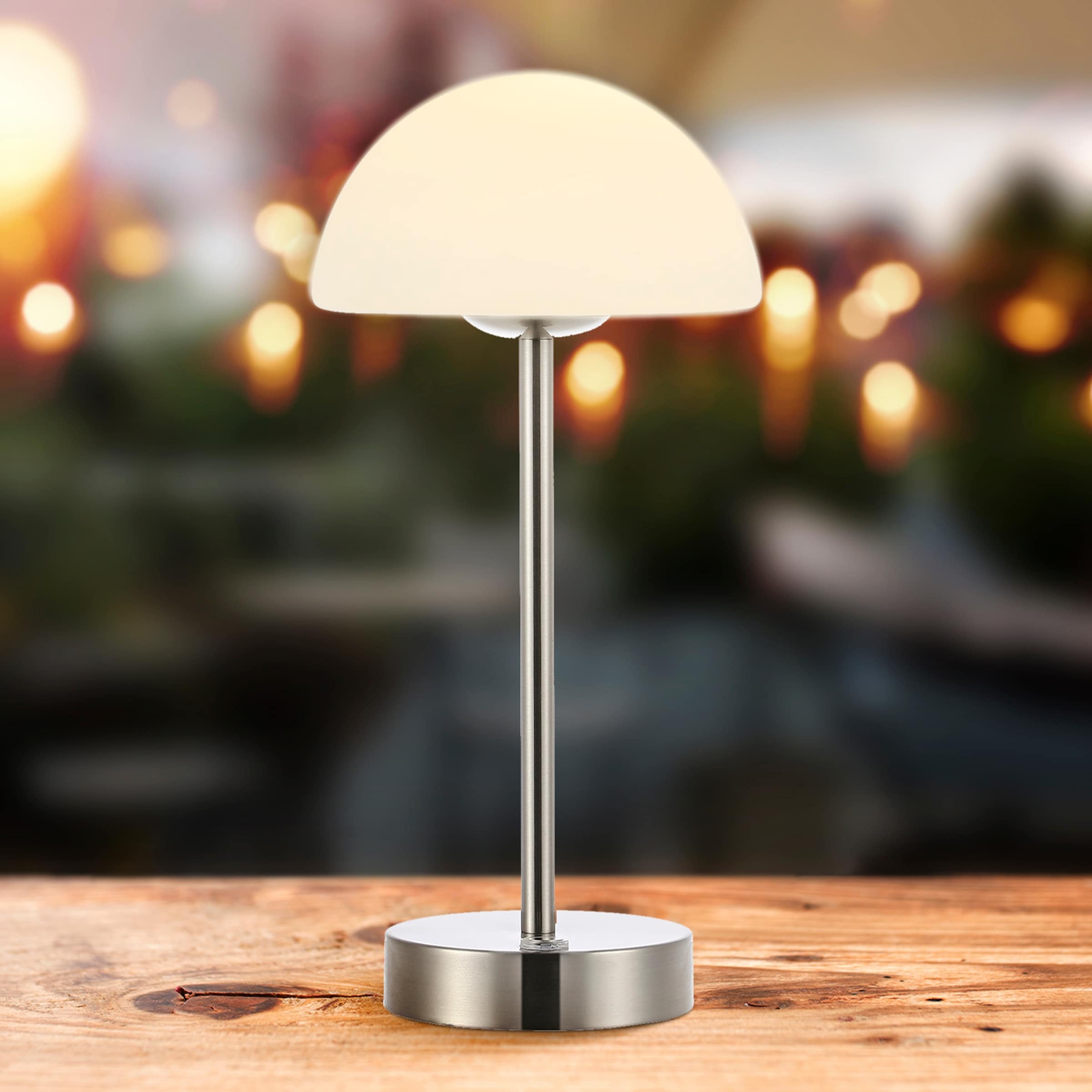 SEEDED-DESIGN Touch Control Table Lamp, Small Bedside Lamp with Gradient  Smoke Color Glass Shade, 3-Way Dimmable Nightstand Lamp for Bedroom, Living