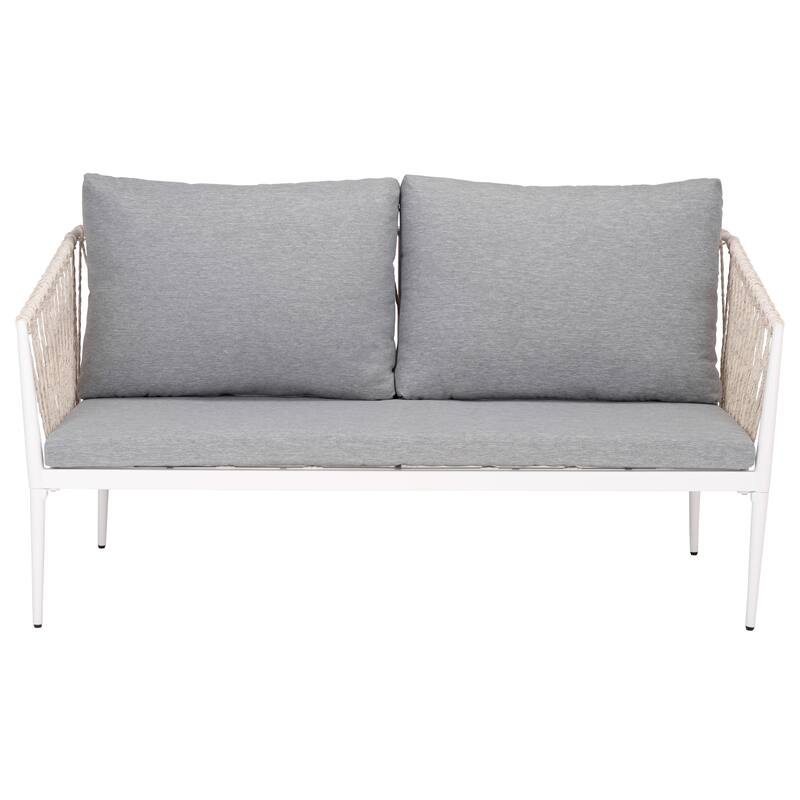 SEI Furniture Dante Rope Patio Loveseat - Grey