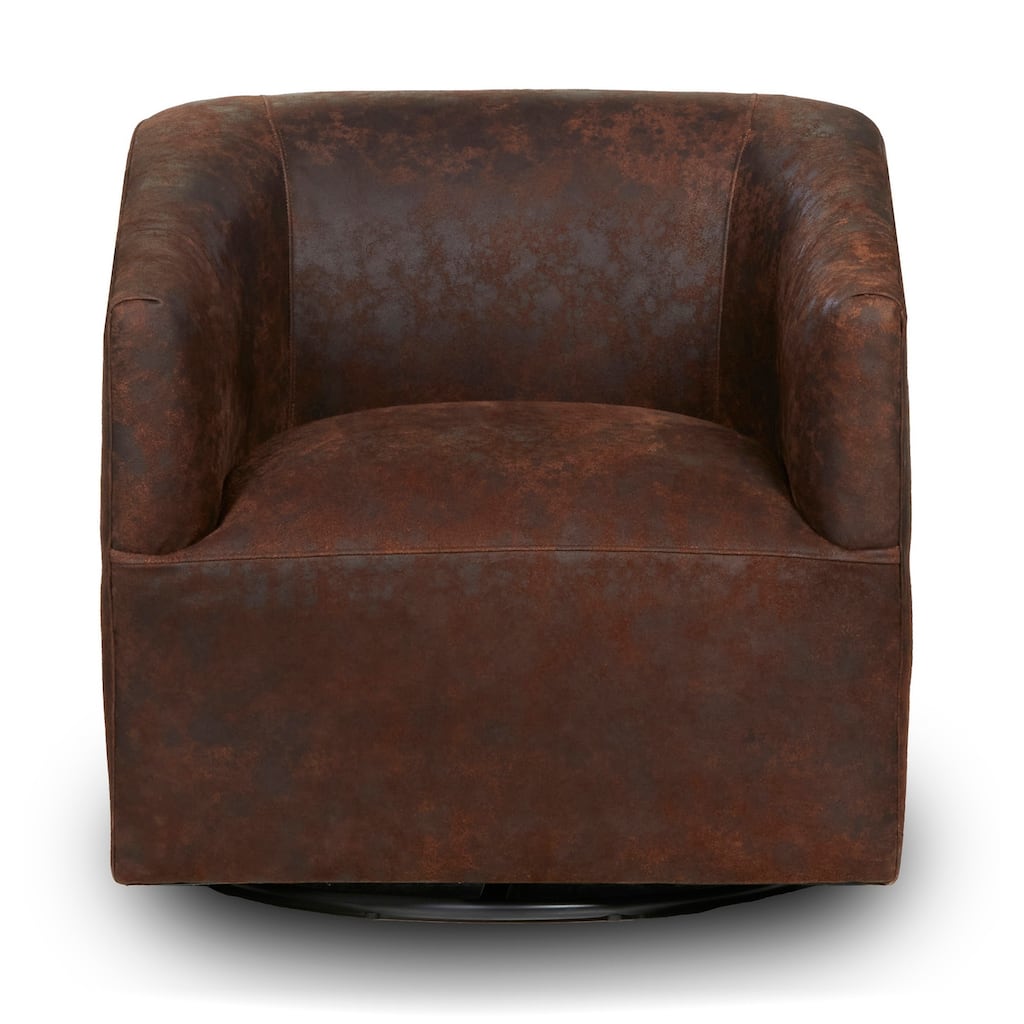 Classic Home Chloe Leather Swivel Accent Chair