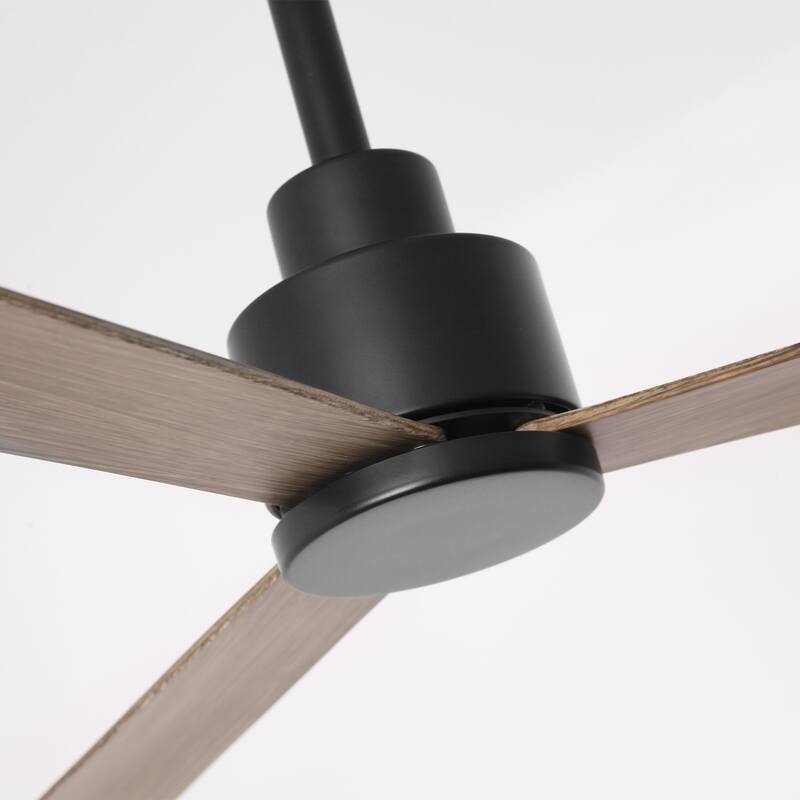 52 in. Matte Black Industrial Reversible DC Motor Ceiling Fan - 52" L x 52" W x 11.6" H