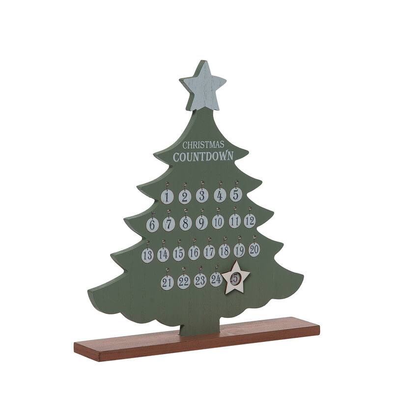 Transpac Wood 10.47 in. Multicolored Christmas Holiday Countdown Calendar Set of 2