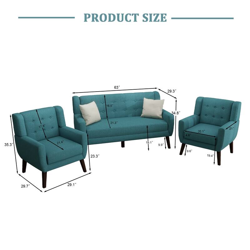 Modern Upholstered Faux Leather Tufted Armchair Linen Accent Chairs
