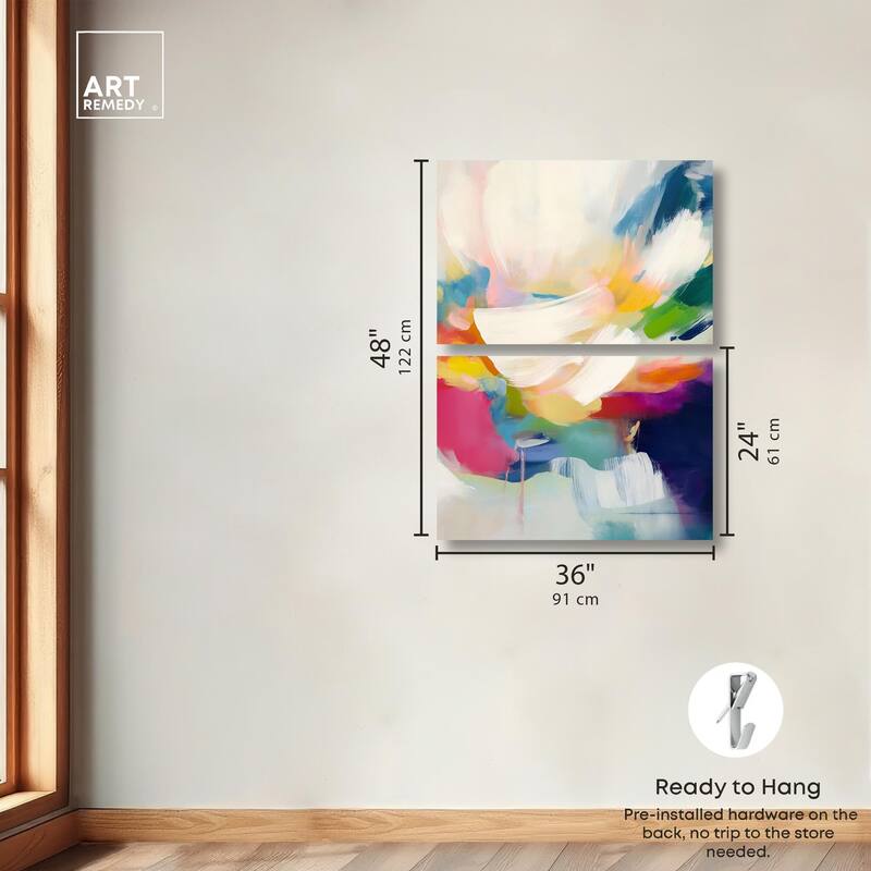 Riot of Color I Canvas Set of 2 by Art Remedy, Gallery Wrapped