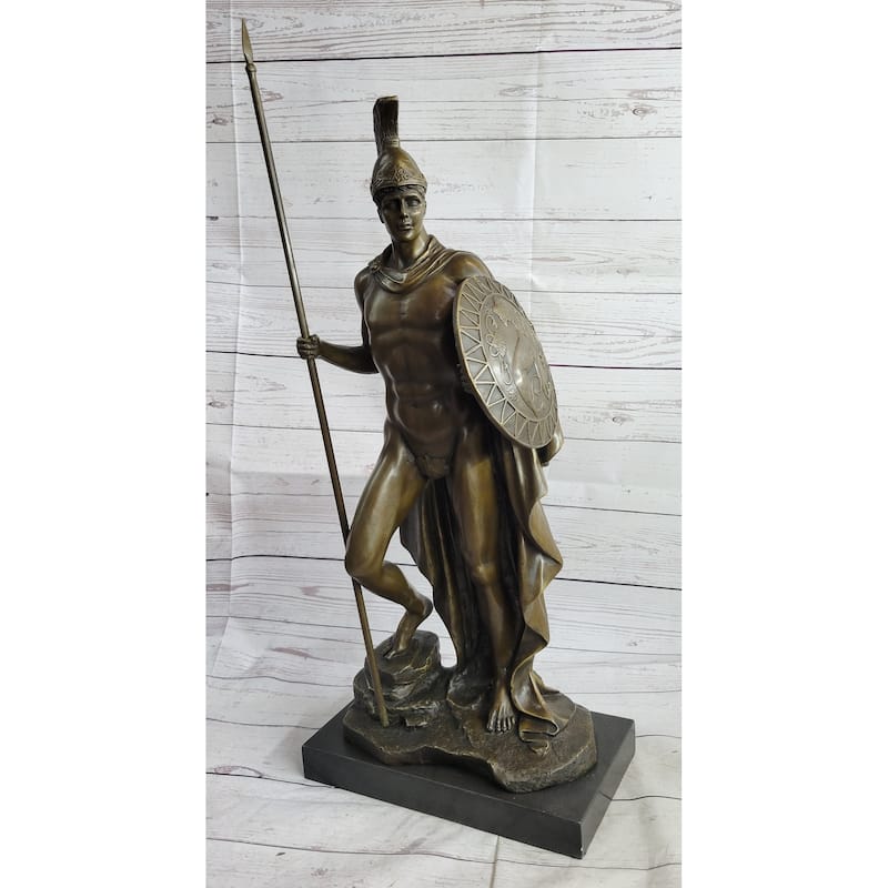 Greek Warrior Hero Achilles Hercules Odysseus Mythology Statue Sculpture Bronze Metal